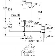 Смеситель однорычажный для раковины DN 15 XL-Size Europlus Grohe