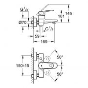 Смеситель однорычажный для ванны, DN 15 Europlus Grohe