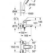 Смеситель однорычажный для ванны, DN 15 Europlus Grohe