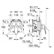 Смеситель однорычажный для душа Eurodisc Cosmopolitan Grohe