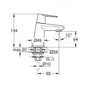 Вертикальный вентиль XS-Size Eurodisc Cosmopolitan Grohe