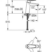 Смеситель однорычажный для раковины DN 15 M-Size Eurodisc Cosmopolitan Grohe 23 449 002