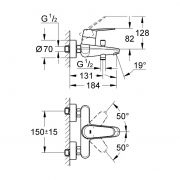 Смеситель однорычажный для ванны, DN 15 Eurodisc Cosmopolitan Grohe 33 390 002
