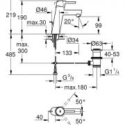 Смеситель однорычажный для раковины DN 15 M-Size Concetto Grohe 23 450 001