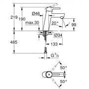 Смеситель однорычажный для раковины DN 15 M-Size Concetto Grohe 23 451 001