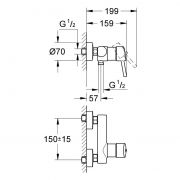Смеситель однорычажный для душа, DN 15 Concetto Grohe