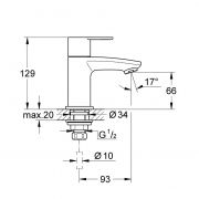 Вертикальный вентиль XS-Size Eurostyle Cosmopolitan Grohe