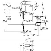 Смеситель однорычажный для биде DN 15 S-Size Eurostyle Cosmopolitan Grohe