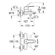 Смеситель однорычажный для ванны, DN 15 Eurostyle Cosmopolitan Grohe