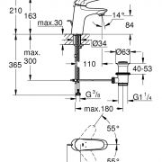 Смеситель однорычажный для раковины DN 15 S-Size Eurostyle Grohe 23 707 003