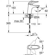 Смеситель однорычажный для раковины DN 15 S-Size Eurostyle Grohe 23 715 003