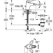 Смеситель однорычажный для биде DN 15 S-Size Eurostyle Grohe 33 565 003