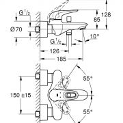 Смеситель однорычажный для ванны, DN 15 Eurostyle Grohe 33 591 003