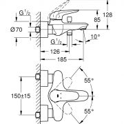 Смеситель однорычажный для ванны, DN 15 Eurostyle Grohe 23 726 003