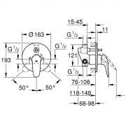 Смеситель однорычажный для ванны, DN 15 Eurostyle Grohe 23 730 003