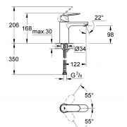Смеситель однорычажный для раковины DN 15 M-Size Eurosmart Cosmopolitan Grohe 23 327 000