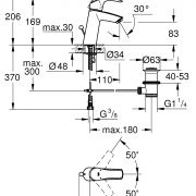 Смеситель однорычажный для раковины DN 15 M-Size Eurosmart Grohe 23 322 001