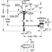 Смеситель однорычажный для раковины DN 15 BauEdge Grohe