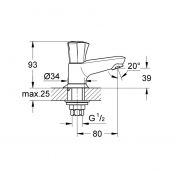 Вертикальный вентиль, DN 15 Costa L Grohe 20 404 001