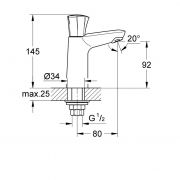 Вертикальный вентиль, DN 15 Costa L Grohe 20 186 001