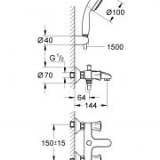 Смеситель для ванны, 1/2“ Costa L Grohe 25 460 001