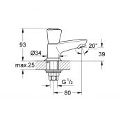 Вертикальный вентиль, DN 15 Costa S Grohe 20 405 001