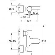 Grohtherm 3000 Cosmopolitan Термостат для ванны, DN 15 Grohtherm 3000 Cosmopolitan Grohe