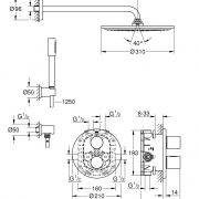 Набор для комплектации душа с Rainshower Cosmopolitan 310 Grohtherm 3000 Cosmopolitan Grohe
