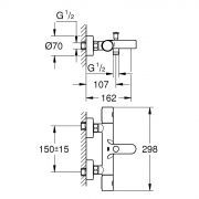 Термостат для ванны, DN 15 Grohtherm 1000 Cosmopolitan M Grohe
