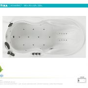 Ванна прямоугольная Акватика Атлантис Sensa 180x90х63