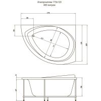 Ванна асимметричная Акватика Альтернатива Basic 170x120x69