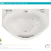 Ванна радиусная Акватика Акварама Sensa 200x75/130x62